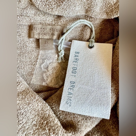 New Barefoot Dreams Cozy Chic Ultra Lite Cowl Neck Taupe Tunic Sweater - 2X - Picture 4 of 10